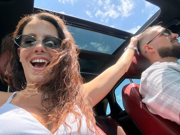Couple spotted through sunroof in Marathon Florida daylight scene