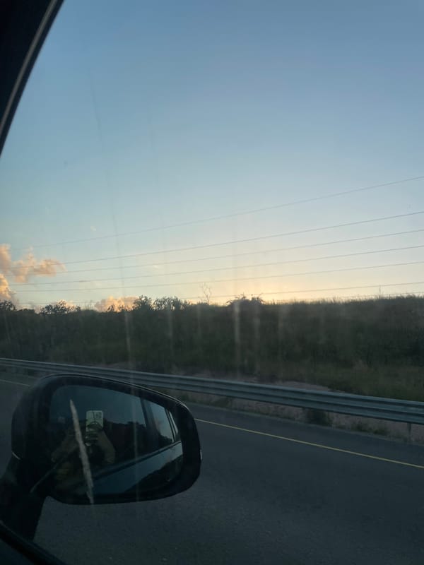 Vehicle journey through Givat Hen captures roadside scenery