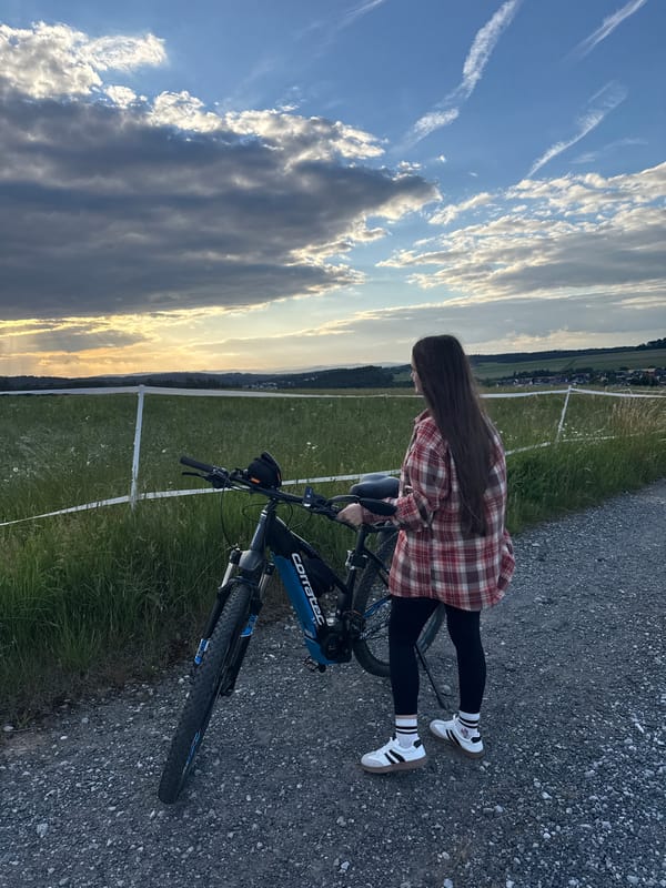 Cycling and horse encounters in rural German countryside