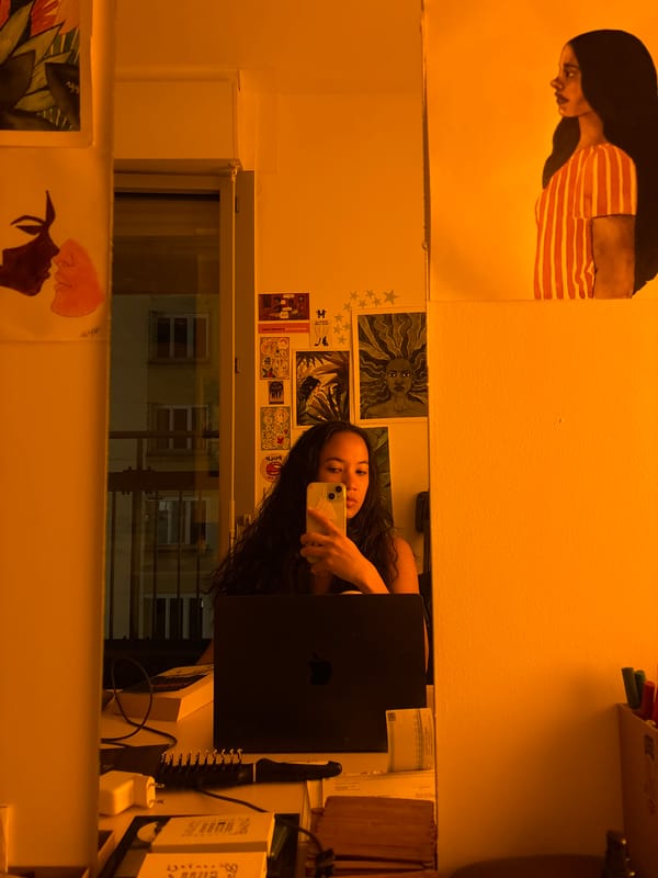 Woman takes mirror selfie in decorated Paris apartment