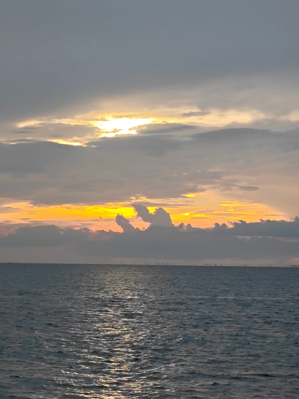 Sunset captured from multiple vantage points along Indonesian coast