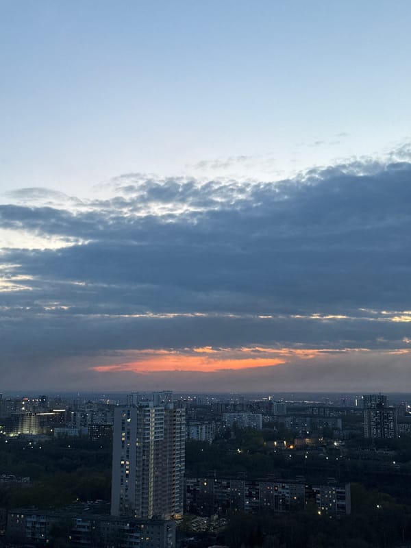 Twilight descends over Perm cityscape, witnesses capture evening glow