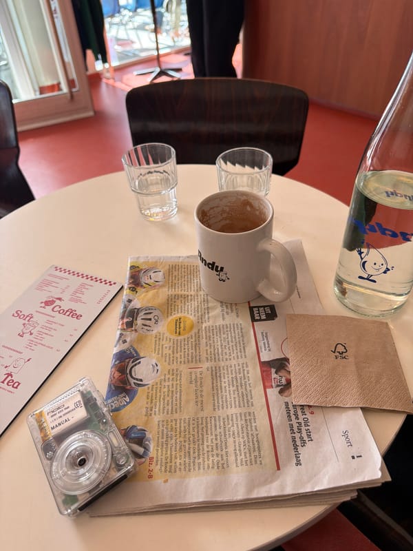Morning cafe scene documented in Antwerp