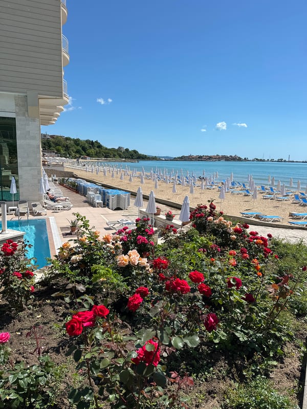 Morning drinks enjoyed with Black Sea views in Nesebar