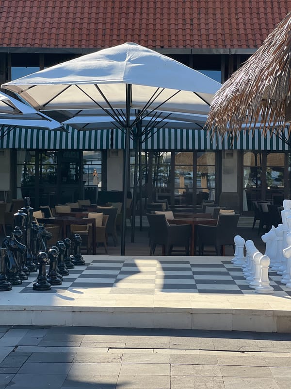Morning scenes captured across Denpasar including chess set, beach, resort