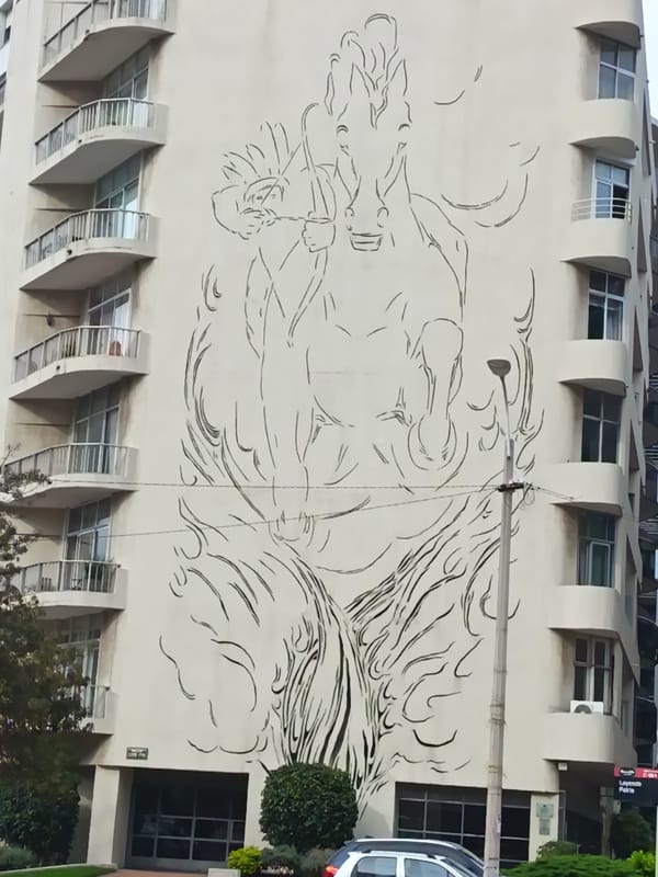 Urban landmarks and street scenes documented in Montevideo