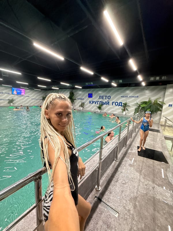 Poolside afternoon at a Russian water park complex