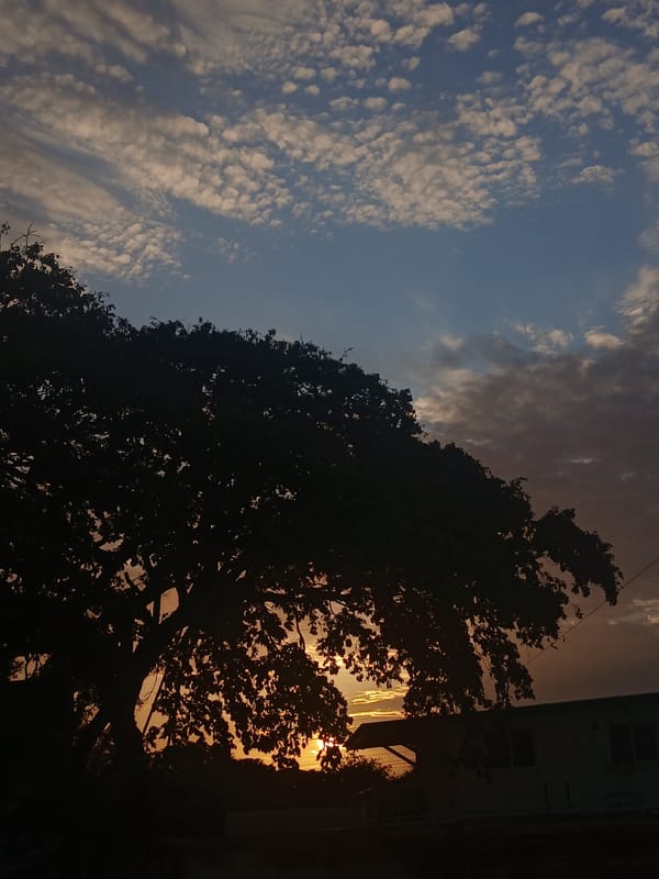 Sunset captured in Juan Griego, Venezuela street scene