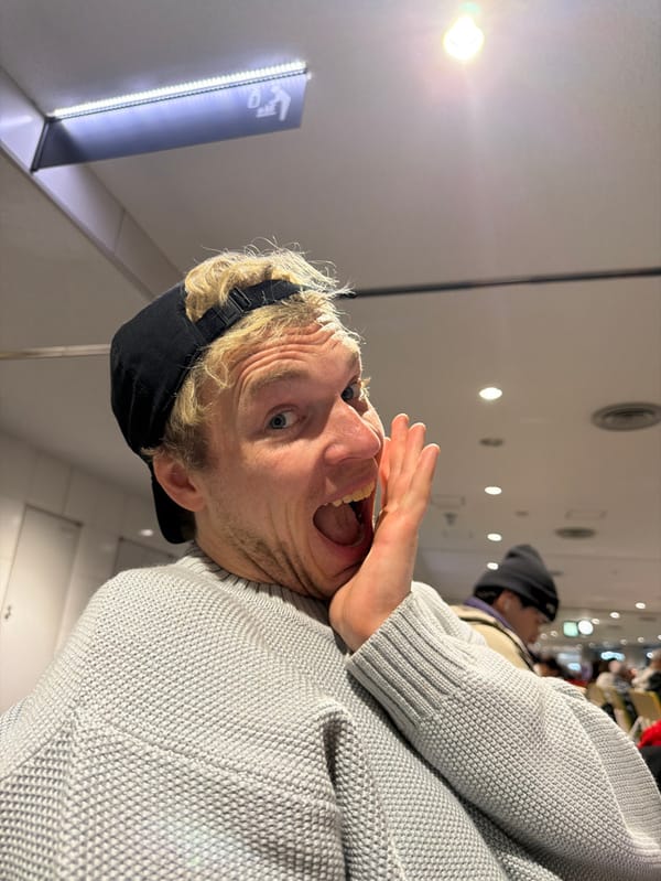 Man photographed indoors in Chitose, Japan