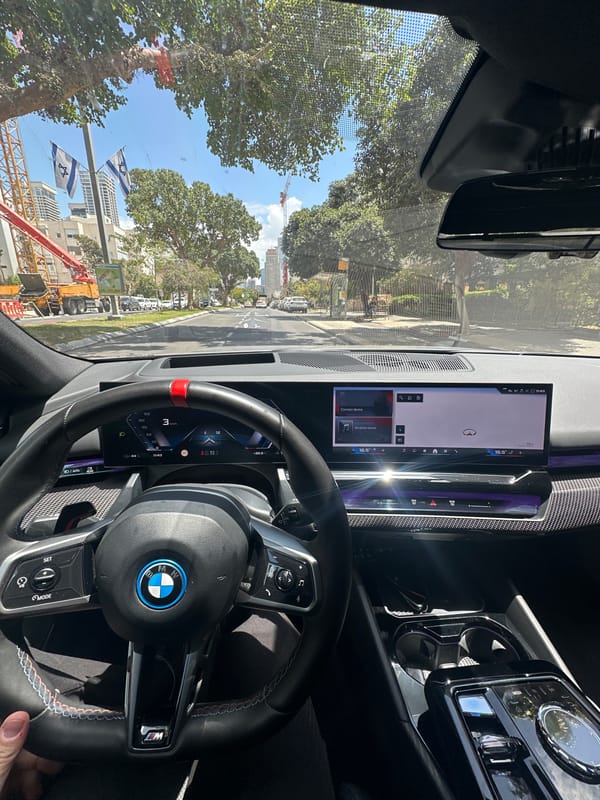 BMW interior with active navigation system documented in Tel Aviv