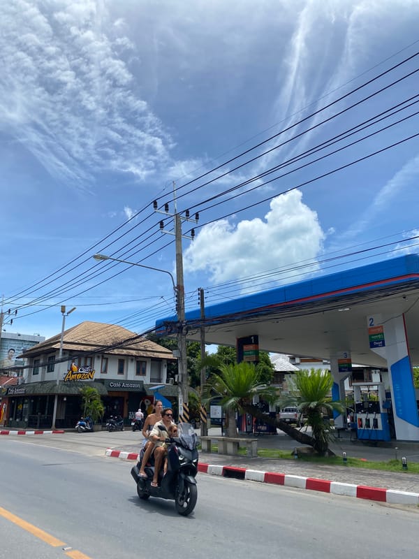 Morning street life documented in Baan Mae Nam Thailand