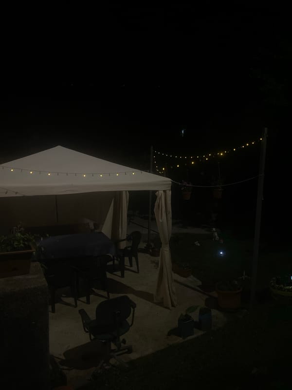 Evening gathering with lights and refreshments in Kipilovo, Bulgaria