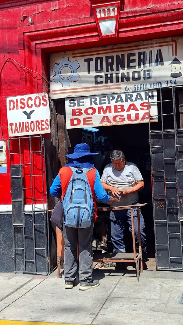 Auto repair shop documented in Miraflores, Peru