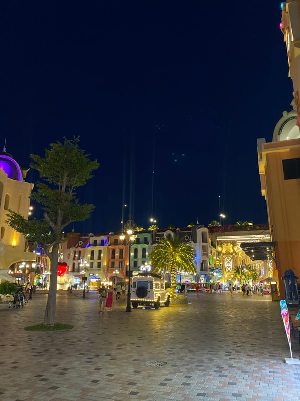 Evening strollers captured on illuminated Nha Trang pedestrian streets