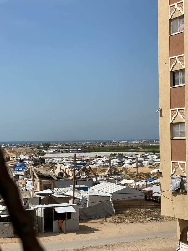 Aerial view captures dense residential area in Khan Yunis