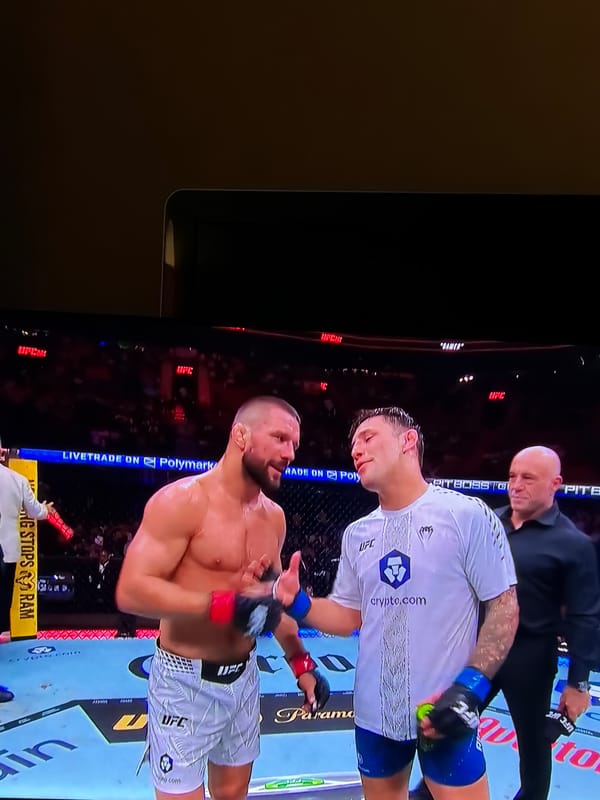UFC broadcast viewed in Chirpan, Bulgaria late Saturday night
