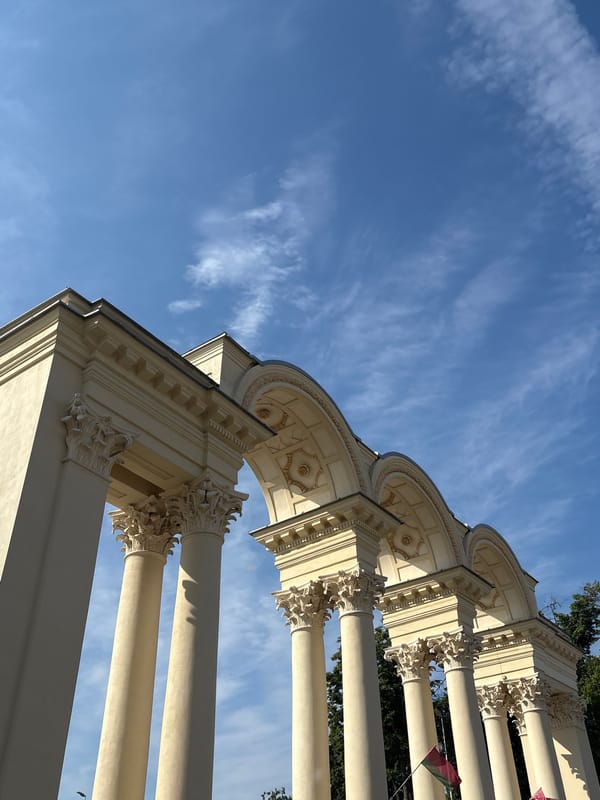 Morning architectural documentation at Belarus National Library, Minsk