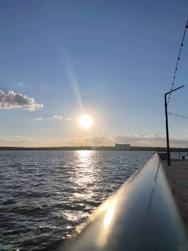 Mykolaiv riverfront promenade on a sunny summer evening
