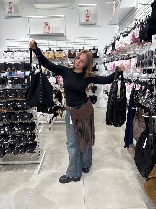 Young woman's shopping trip documented across Sochi retail stores