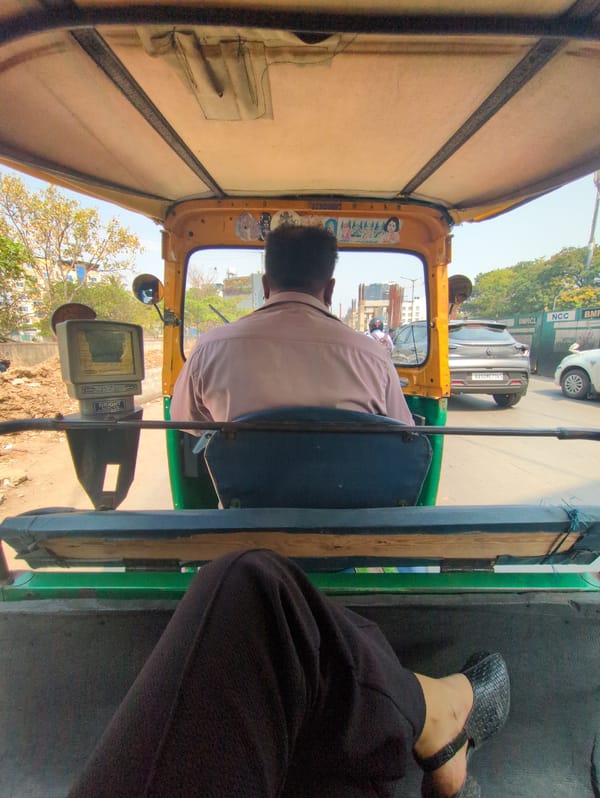 Auto-rickshaw ride captured in Bengaluru streets