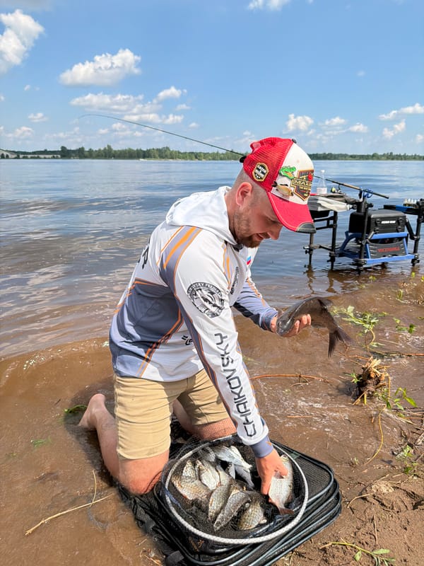 Fresh catch on the riverbank in Tarasovo, Russia