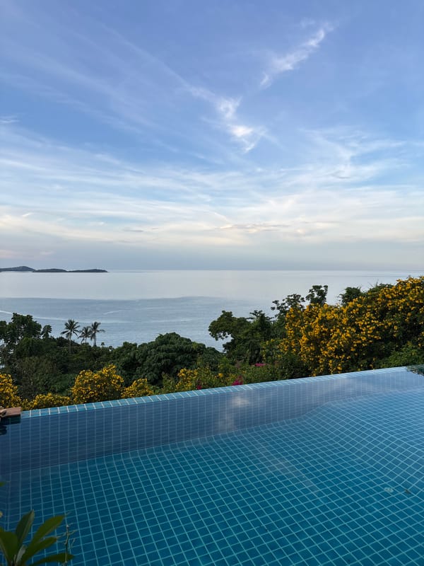 Ko Samui balcony views and hillside roads at dusk
