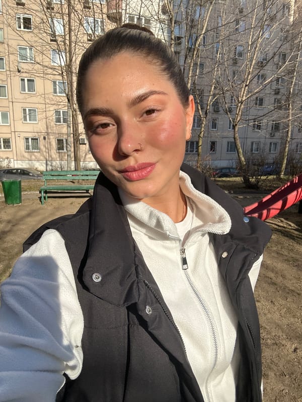 Quiet afternoon moments with pet and selfie in Reutov