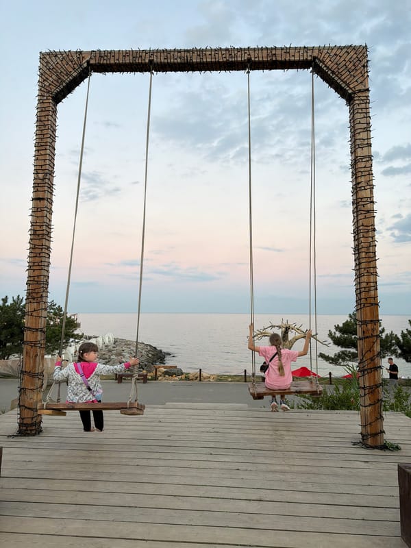 Sunset evening on the Black Sea coast at Fontanka