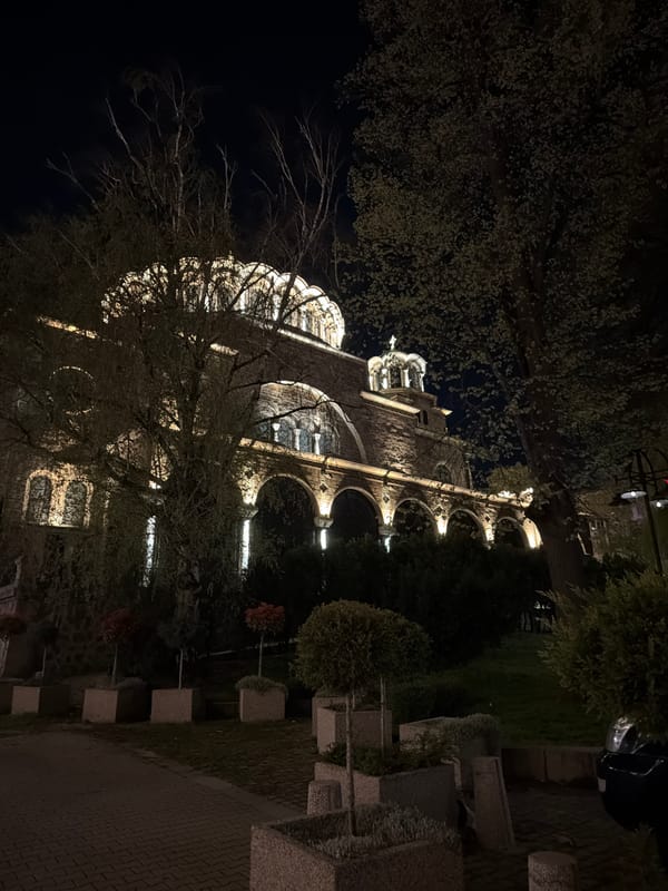 Historic illuminated building draws evening visitors to city park