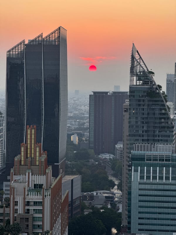 Bangkok cityscape photographed during sunrise or sunset, April 6