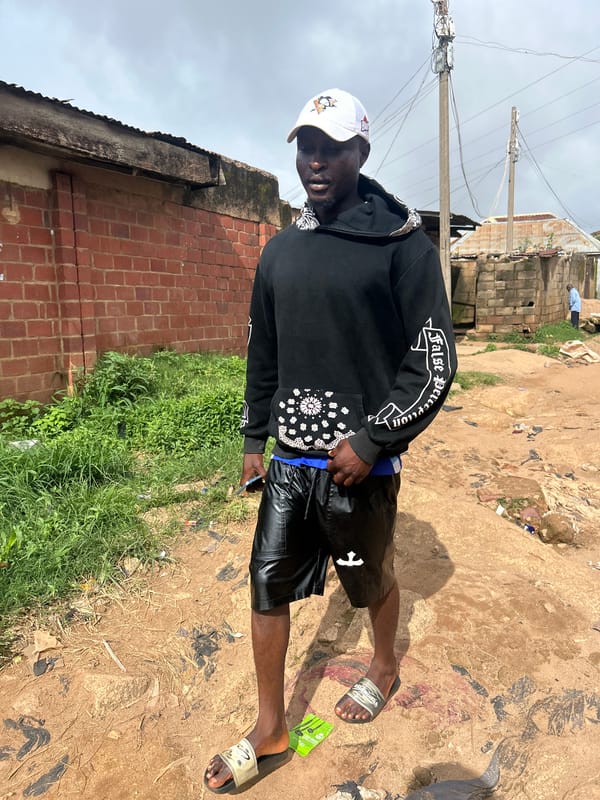 Everyday moments around an outdoor compound in Jos, Nigeria