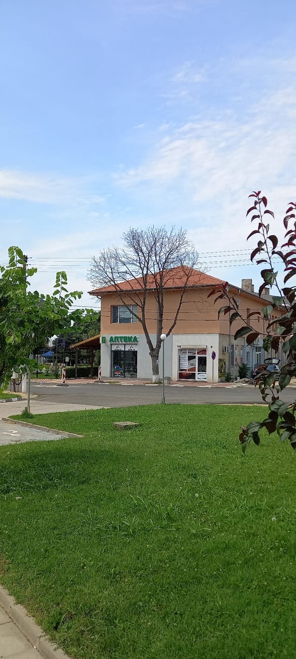 Street-level look at Glavinitsa's town center and local services