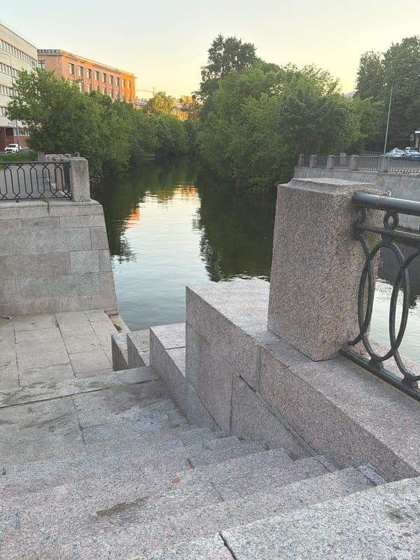Golden hour scenes captured across Saint Petersburg canal system