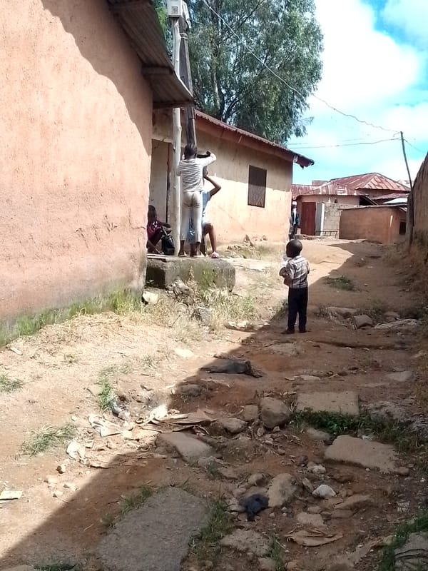 Kids on the streets of a Jos residential neighborhood