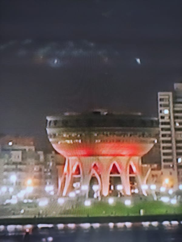 Hour-long photographic survey documents nighttime Pavlodar, Kazakhstan landmarks