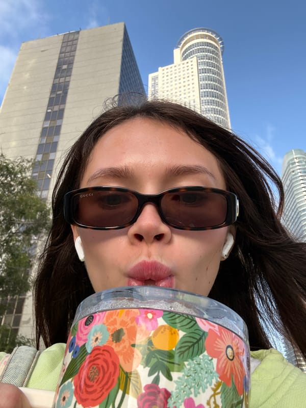 Person takes selfie in Ramat Gan during daylight hours