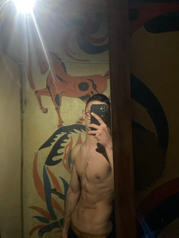 Person takes selfies in decorated room in Pleven