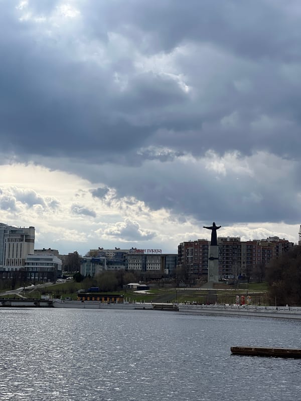 Cheboksary waterfront documented under cloudy skies along Volga River