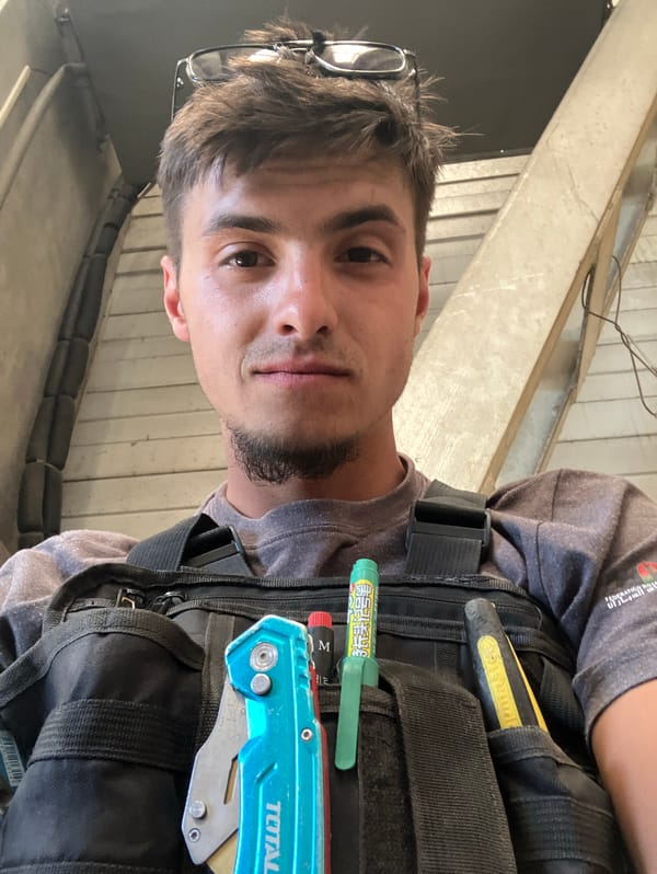 Worker documented at industrial facility in Haskovo, Bulgaria