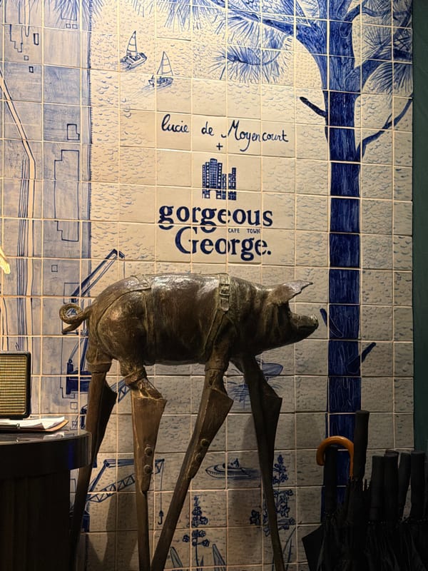 Artistic interior installations documented at Cape Town venue