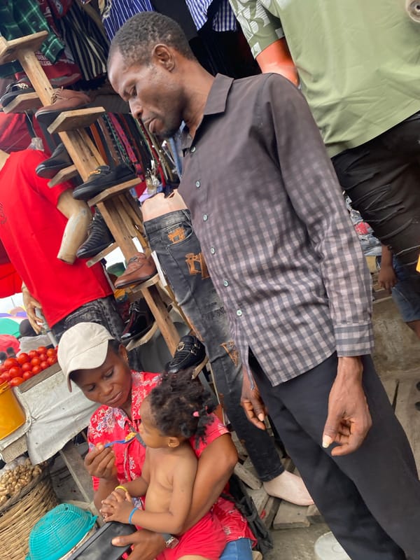 Ordinary marketplace life documented across Lagos area locations