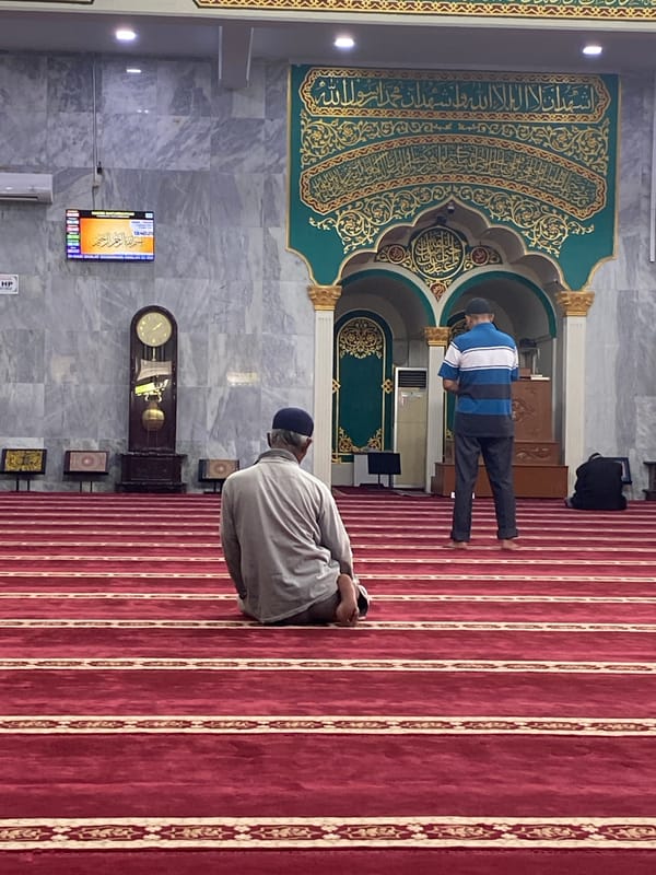 Morning prayers underway at Baiturrahman Grand Mosque, Lhokseumawe