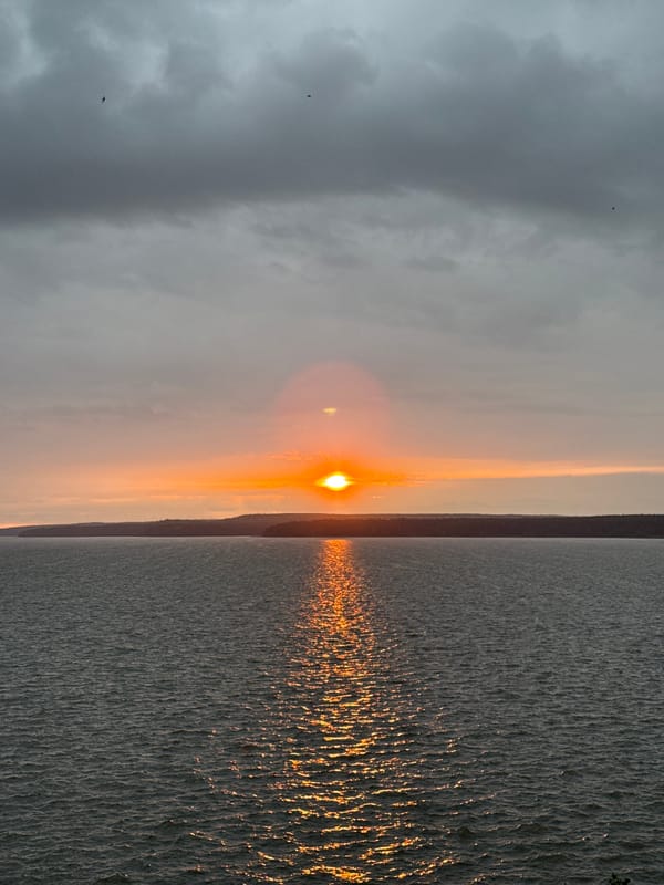 Sunset over the waterfront in Votkinsk, Russia