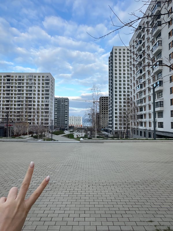 Residential scene captured in Novorossiysk under cloudy skies