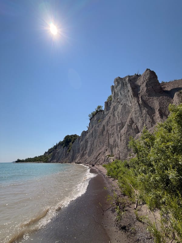 Scarborough Bluffs on a clear summer afternoon