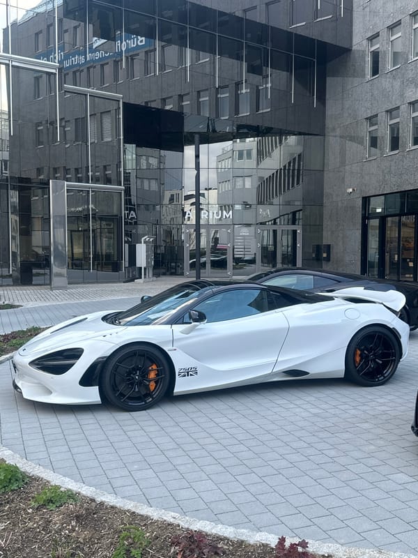 Luxury McLaren sports cars displayed at Swiss dealership