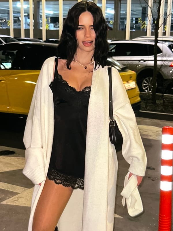 Night out looks, shot near a parking garage
