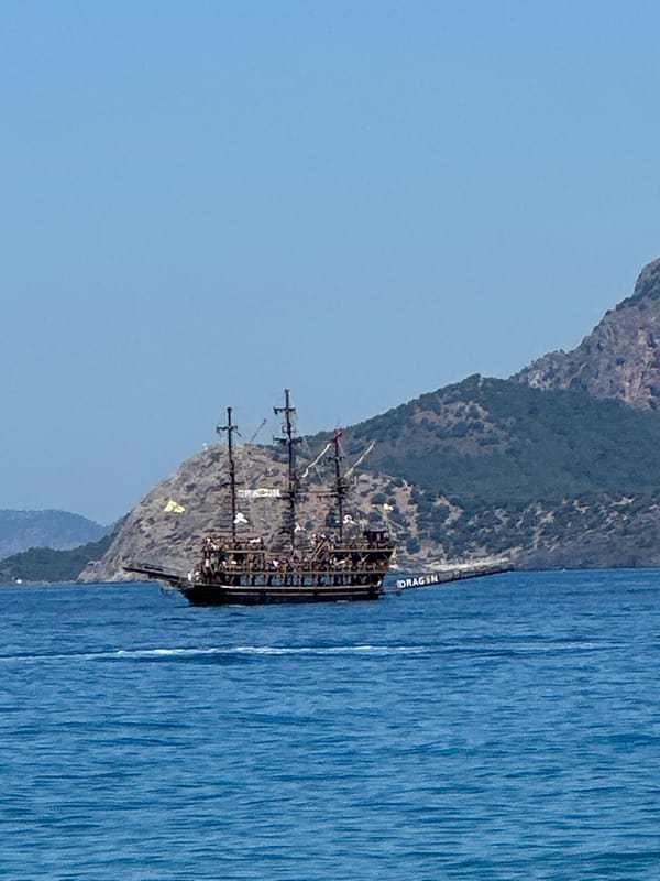 Morning beach activities documented in Fethiye, Turkey tourist area