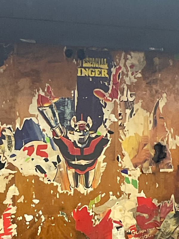 Urban signage and weathered posters documented in Barcelona