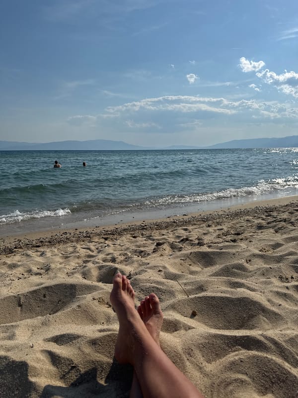 Lazy afternoon at a calm, sunny beach